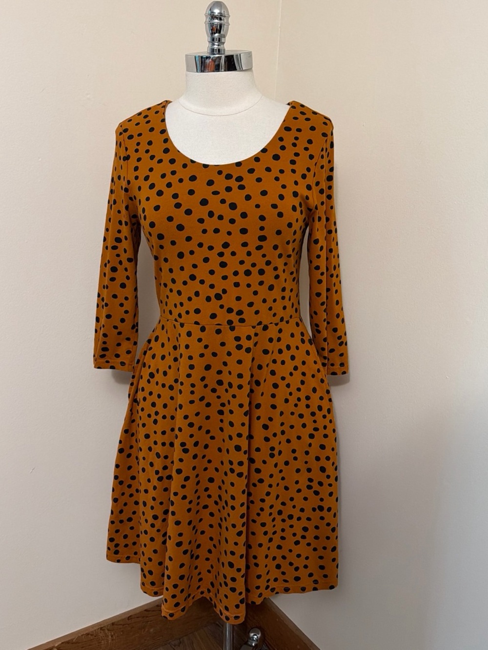 Pact Organic Cotton Polka Dot Dress w/ Pockets L